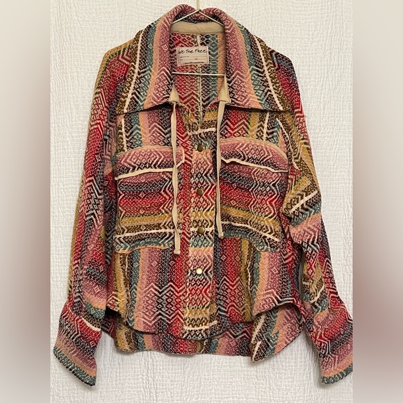 Free People Tops - We The Free XS Boho Multicolor Woven Button-Down Shirt | Free People